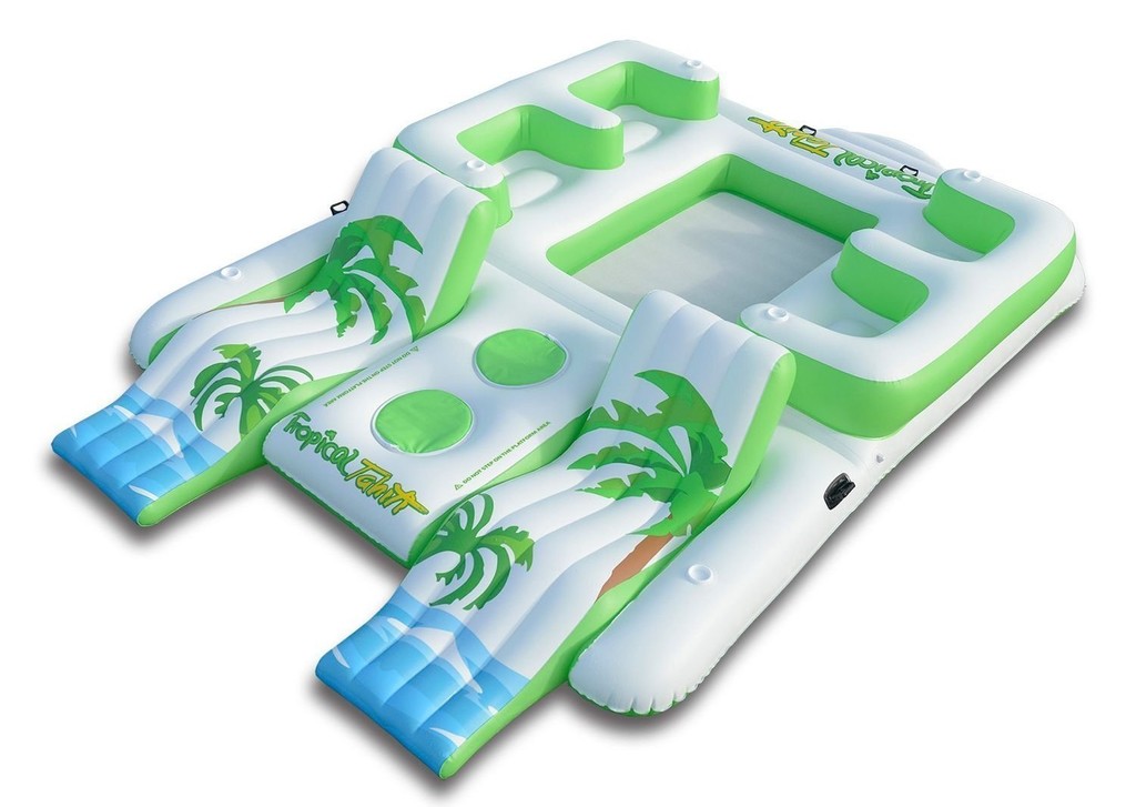 inflatable floating island raft