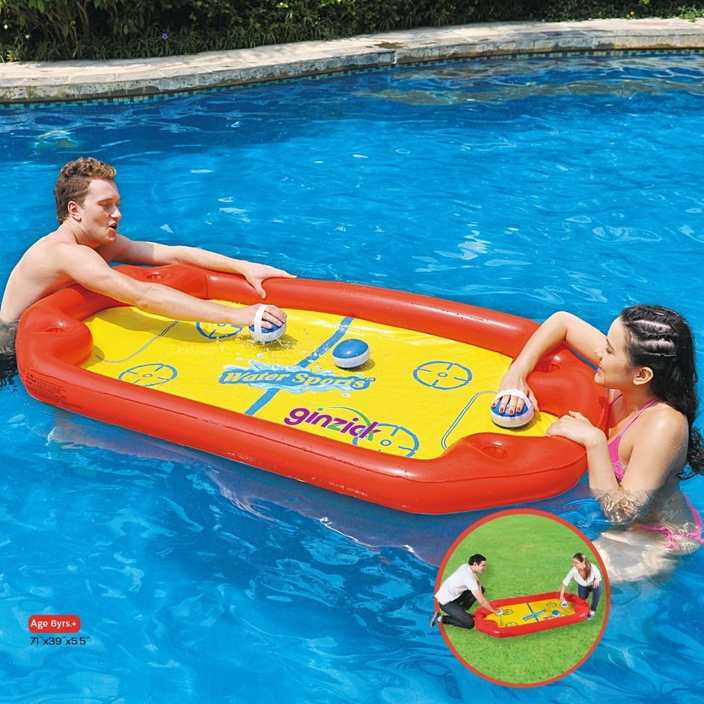 floating inflatable hockey game for pool