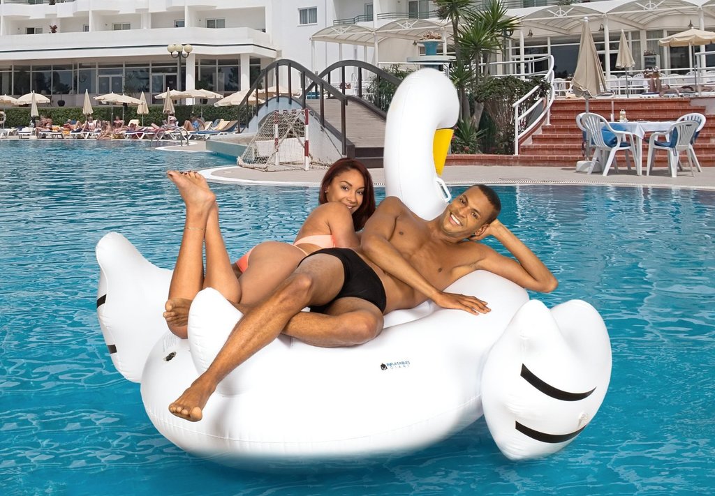 giant white swan pool float