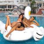 giant white swan pool float