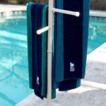 outdoor freestanding pool towel rack