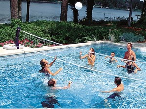 swimways 2 in 1 volleyball net and basketball game